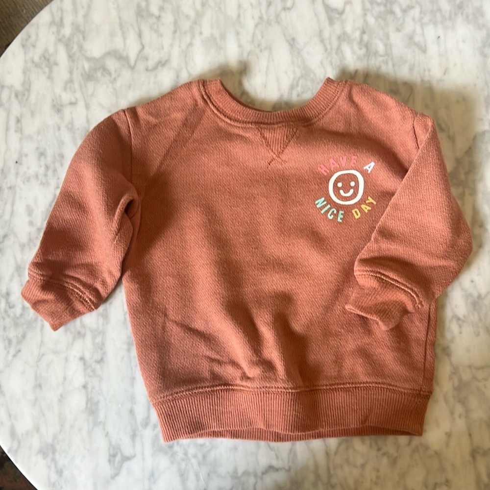 HAVE A NICE DAY / rust colored crewneck sweatshirt